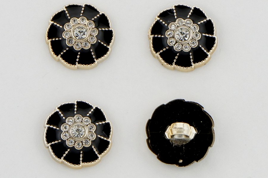 Гудзик 21 мм Mertbutton, чорний, KM-04-01-34-000/gold
