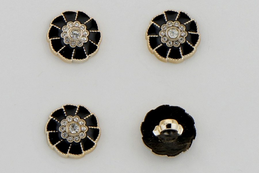 Гудзик 18 мм Mertbutton, чорний, KM-04-01-28-000/gold