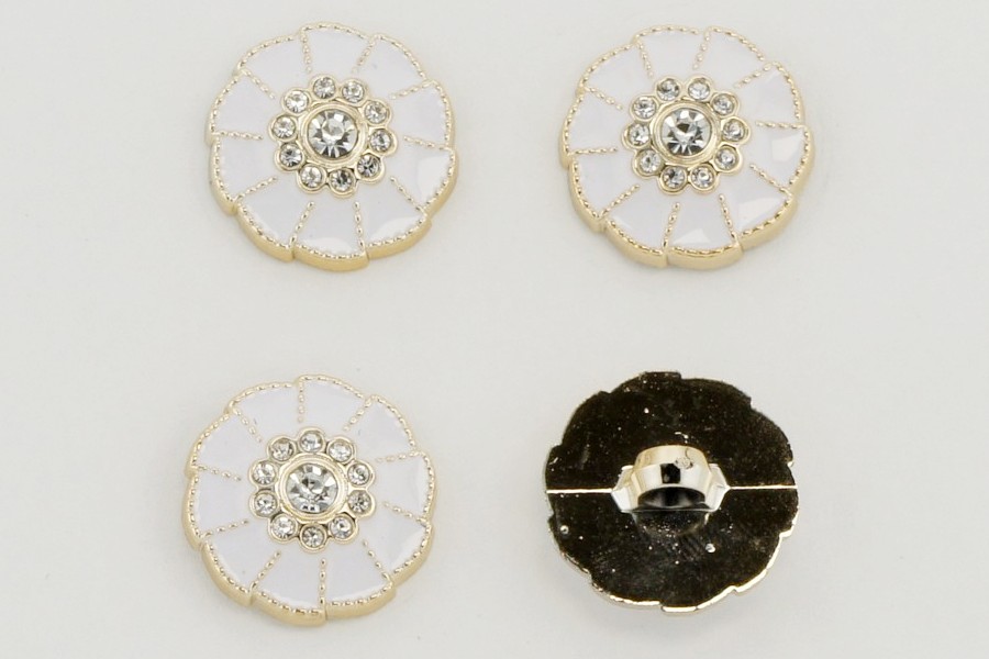 Гудзик 21 мм Mertbutton, білий, KM-04-03-34-999/gold