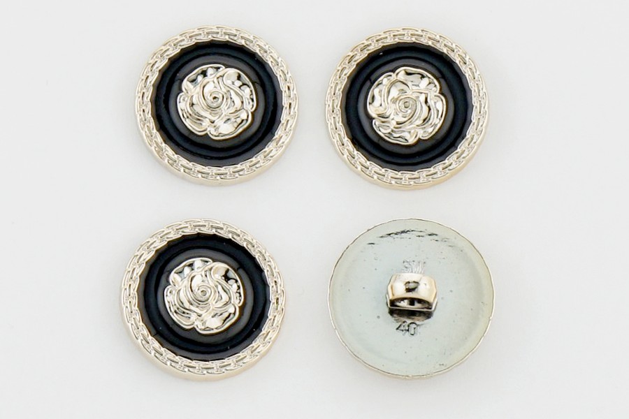 Гудзик 25 мм Mertbutton, чорний, FR-18-01-40-000/gold