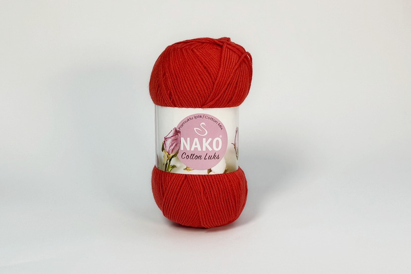 Пряжа Cotton Lux 100гр/330м NAKO, червоний, 97573