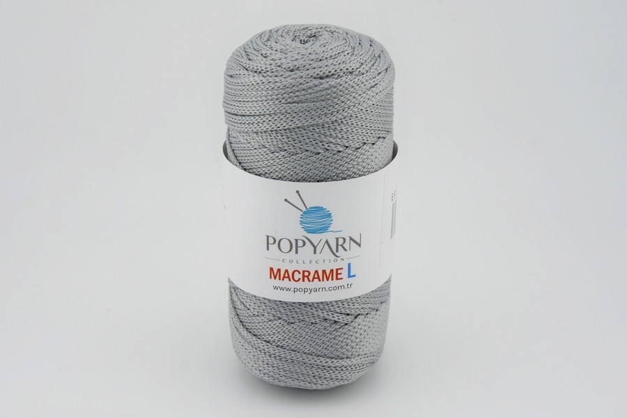 Пряжа Macrame L 100гр/90м POPYARN, сірий, 442