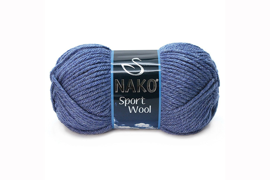 Пряжа Sport wool 100гр/120м NAKO, синій, 21362