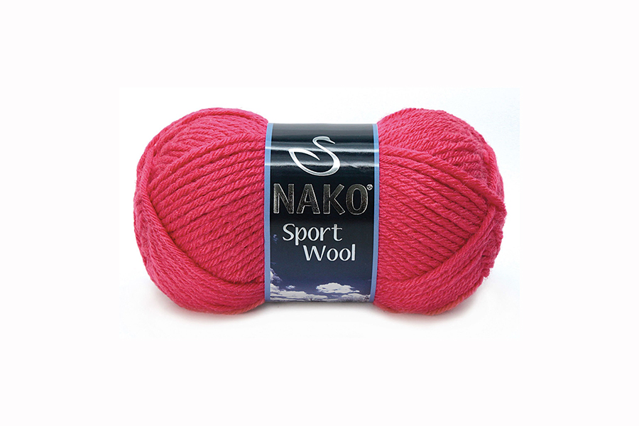 Пряжа Sport wool 100гр/120м NAKO, фуксія, 10116