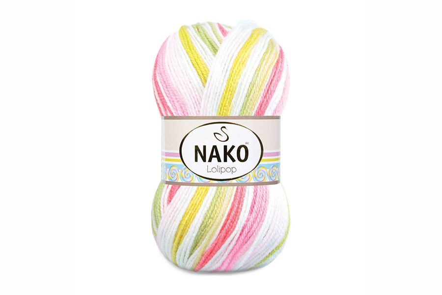 Пряжа Lolipop 100гр/230м NAKO, секційного фарбування, 81117