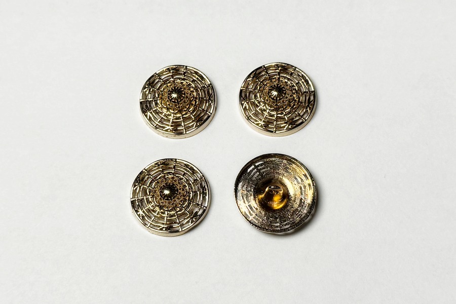 Гудзик металевий 23 мм Mertbutton, золото, UTS-18-36-gold
