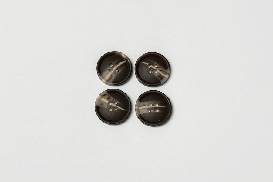 Гудзик 20 мм ПЕ Mertbutton класичний, шоколадний, 4 отвори