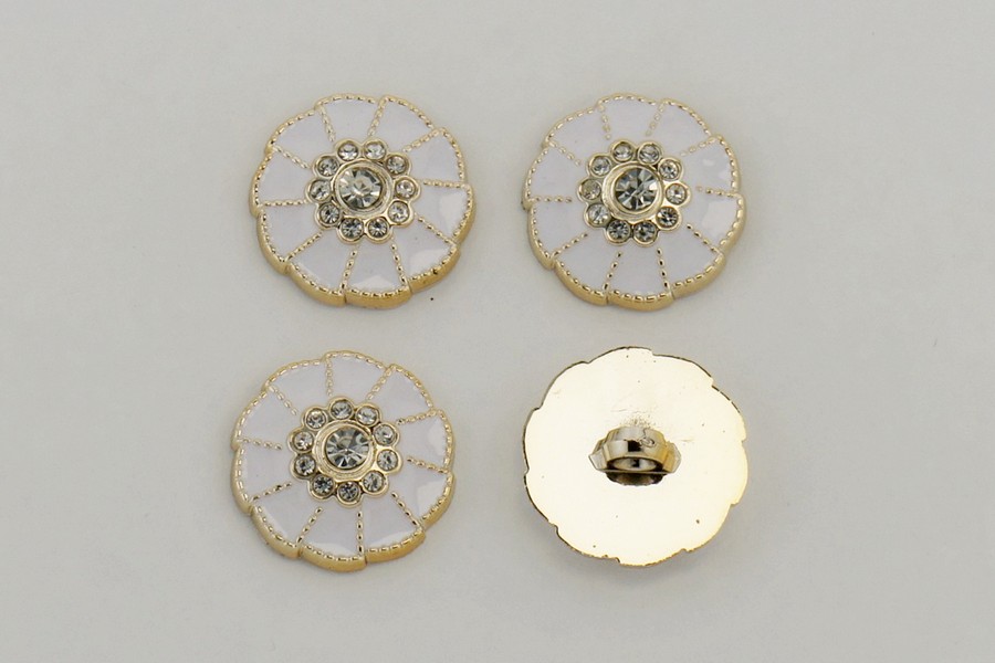 Гудзик 25 мм Mertbutton, білий, KM-04-03-40-999/gold