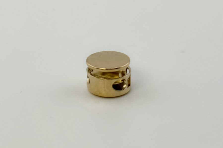 Фіксатор для шнура металевий, 15 мм Mertbutton, золото, MSS-01-gold