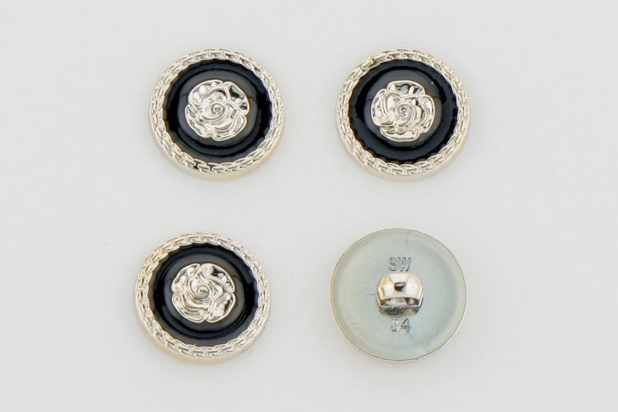 Гудзик 21 мм Mertbutton, чорний, FR-18-01-34-000/gold