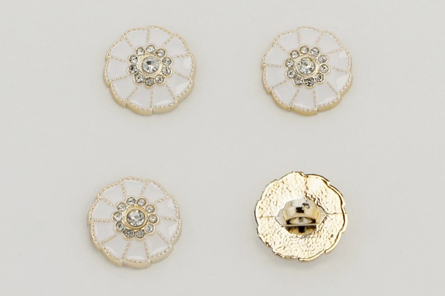 Гудзик 18 мм Mertbutton, білий, KM-04-03-28-999/gold