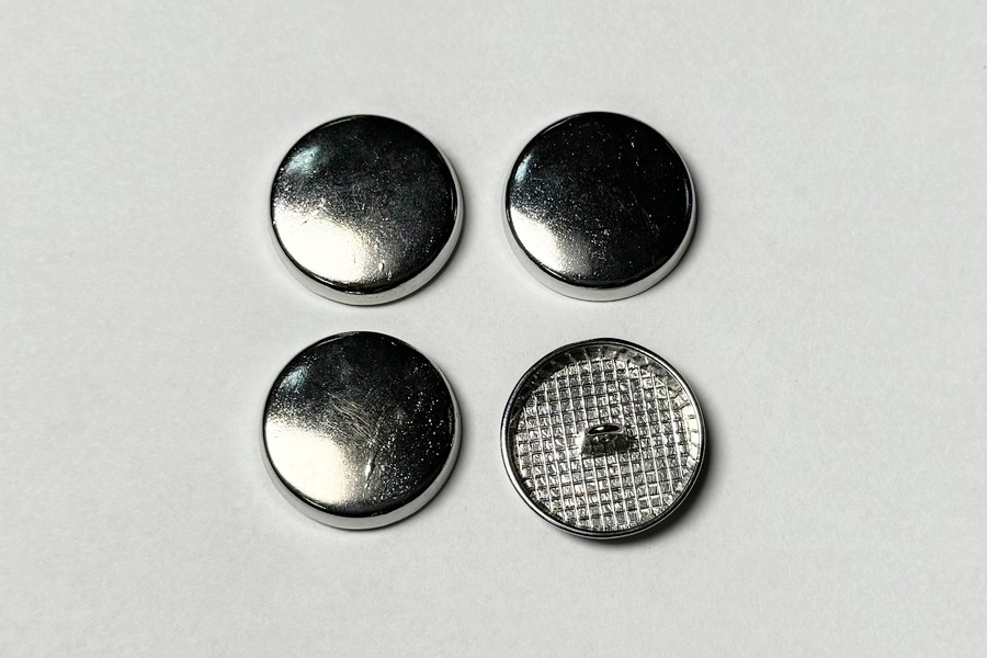 Гудзик металевий 25 мм Mertbutton, нікель, CN-26-40-nik