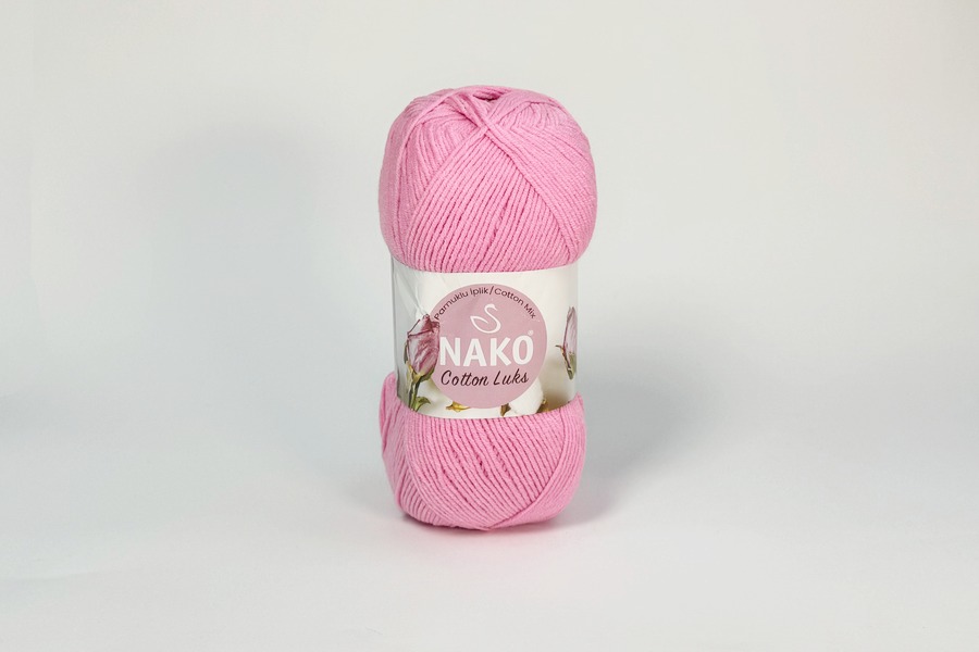 Пряжа Cotton Lux 100гр/330м NAKO, рожевий, 97549