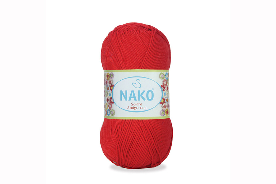Пряжа Solare amigurumi 100гр/270м NAKO, червоний, 6851