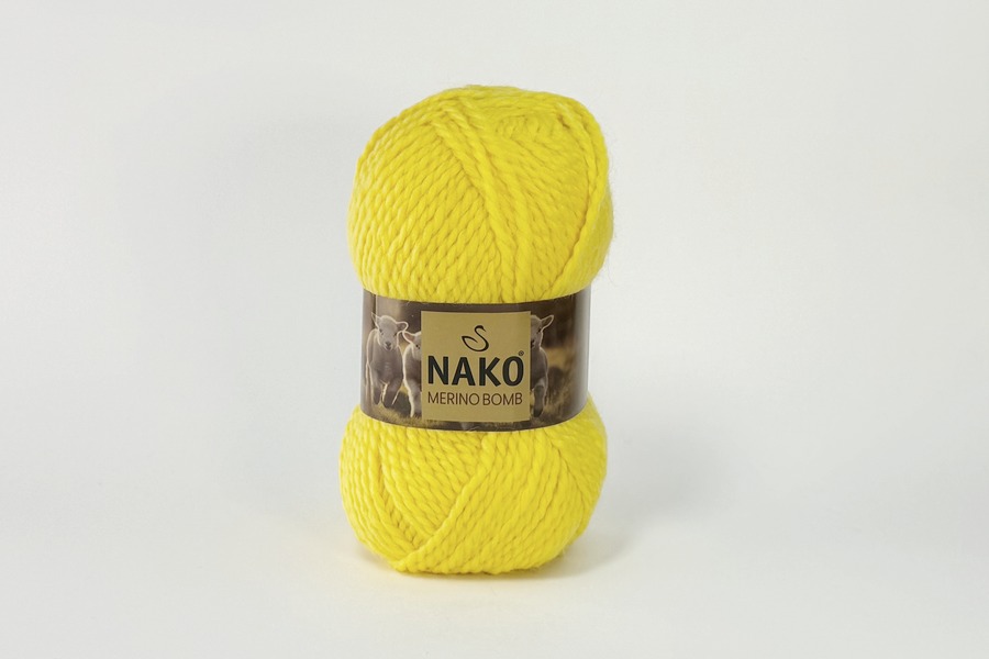 Пряжа Merino Bomb 100гр/120м NAKO, жовтий, 145