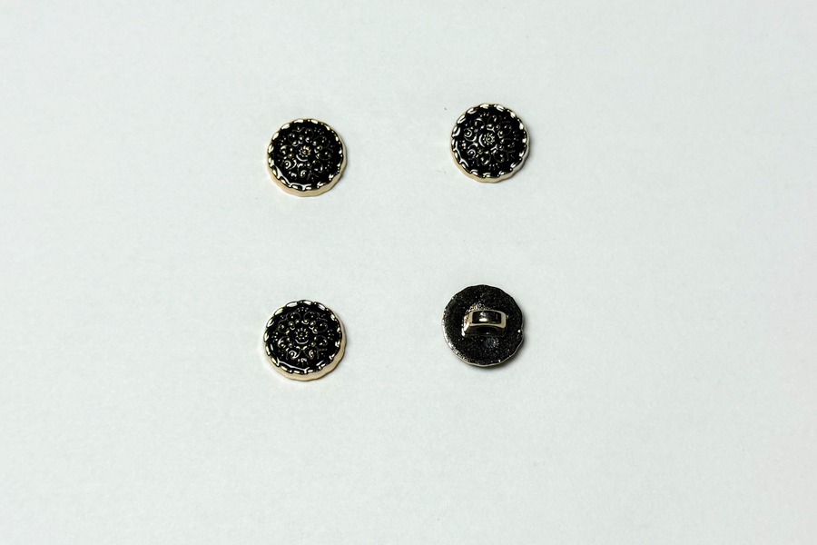Гудзик 12 мм Mertbutton, чорний, BR-652-20-000/gold