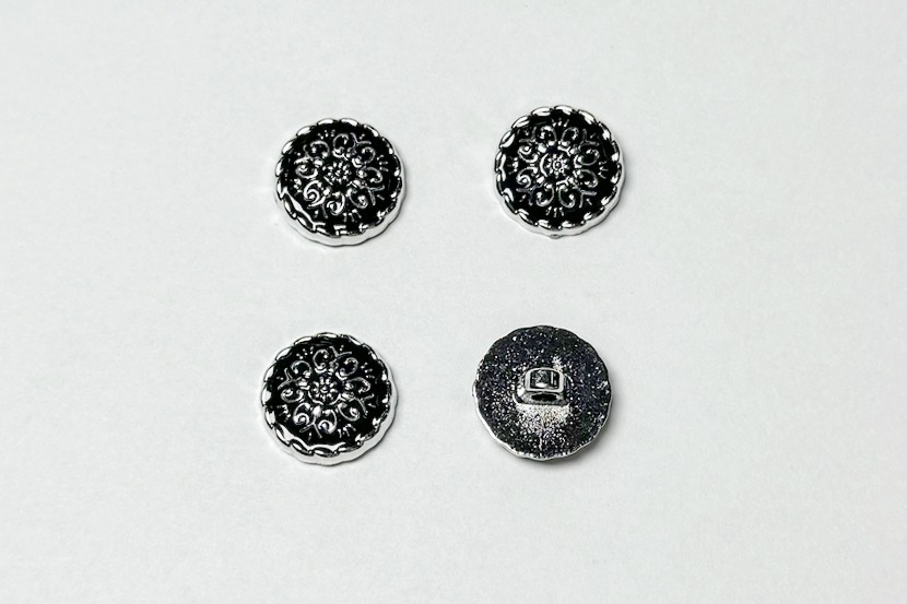 Гудзик 17 мм Mertbutton, чорний, BR-652-28-000/silver