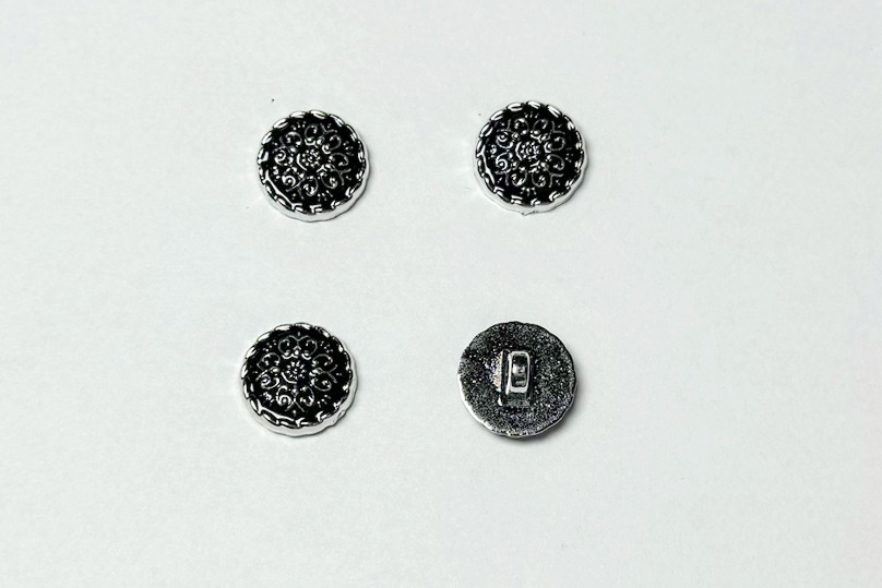 Гудзик 15 мм Mertbutton, чорний, BR-652-24-000/silver
