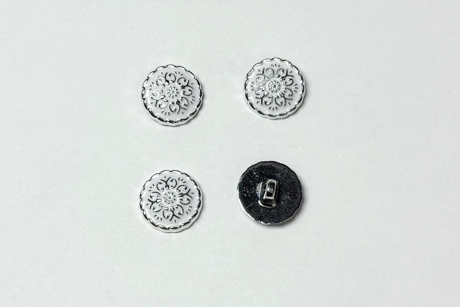 Гудзик 17 мм Mertbutton, білий, BR-652-28-999/silver