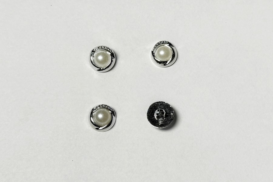 Гудзик 12.5 мм Mertbutton, срібло, HD-473-20-silver