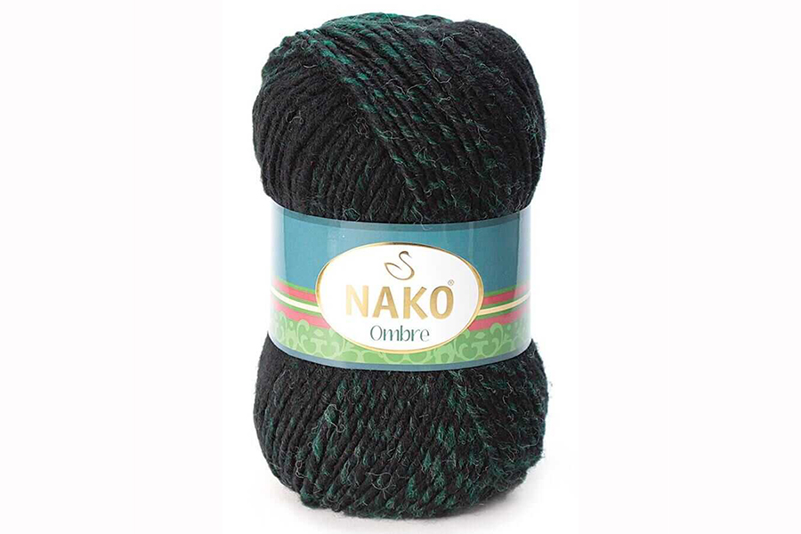 Пряжа Ombre 100гр/190м NAKO, секційного фарбування, 20302