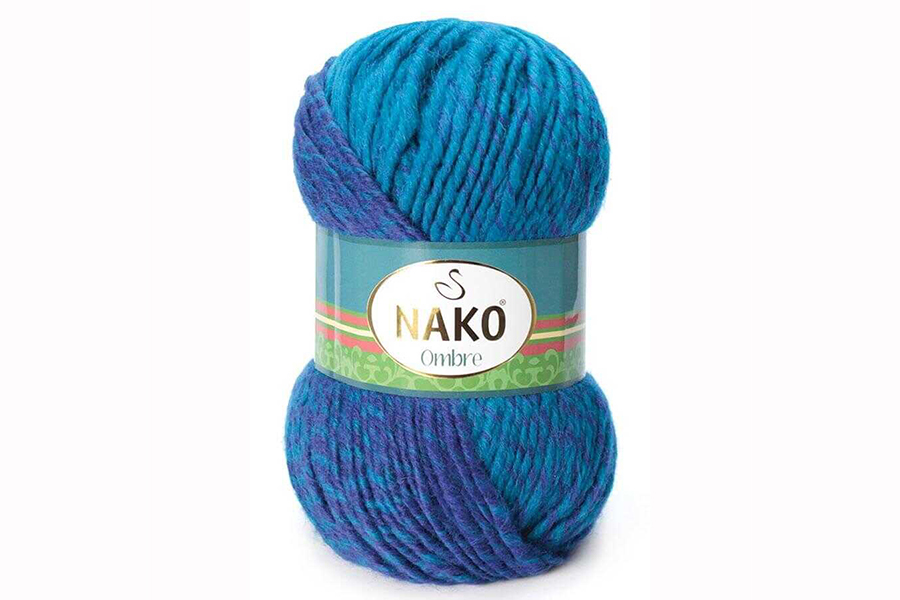 Пряжа Ombre 100гр/190м NAKO, секційного фарбування, 20318