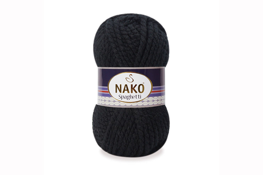Пряжа Spaghetti 100гр/60м NAKO, чорний, 217