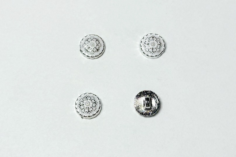 Гудзик 12 мм Mertbutton, білий, BR-652-20-999/silver
