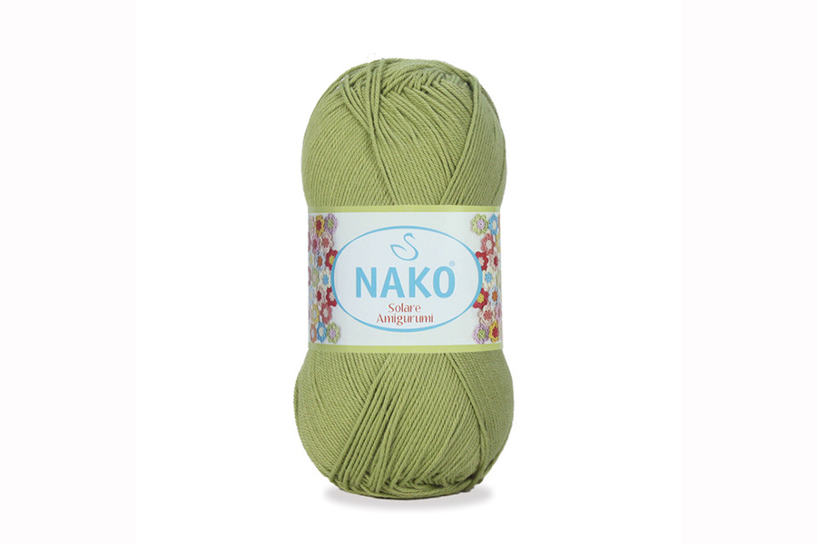 Пряжа Solare amigurumi 100гр/270м NAKO, оливковий, 6688