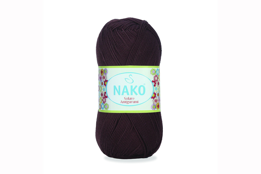 Пряжа Solare amigurumi 100гр/270м NAKO, шоколадний, 3303