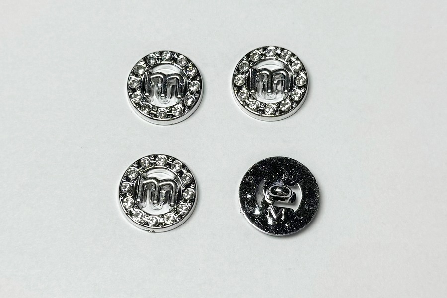 Гудзик 20 мм Mertbutton, срібло, BR-663-34-silver