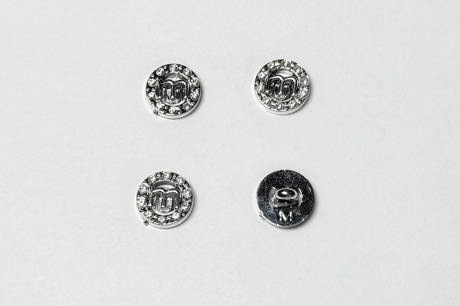 Гудзик 15 мм Mertbutton, срібло, BR-663-24-silver