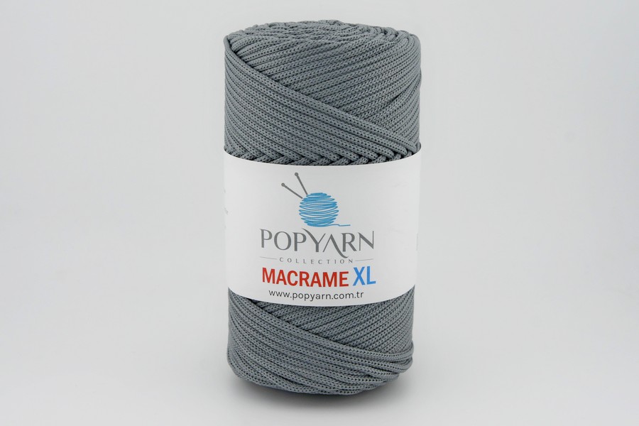 Пряжа Macrame XL 250гр/125м POPYARN, сірий, 446