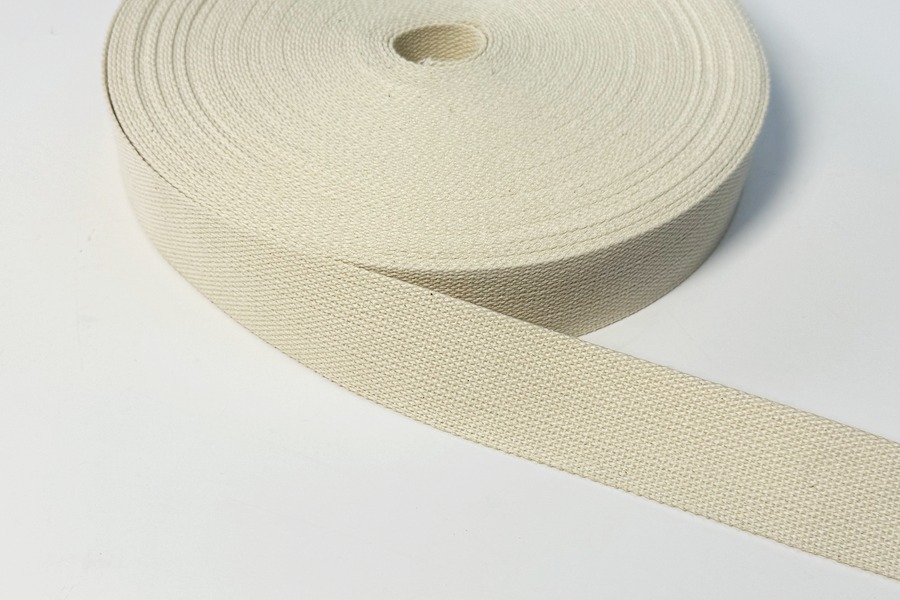 Стрічка ремінна 35 мм, молочний, 35-0104, 100% бавовна