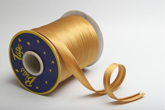Бейка коса підвернута 16 мм MH сатинова, оранжевий світлий