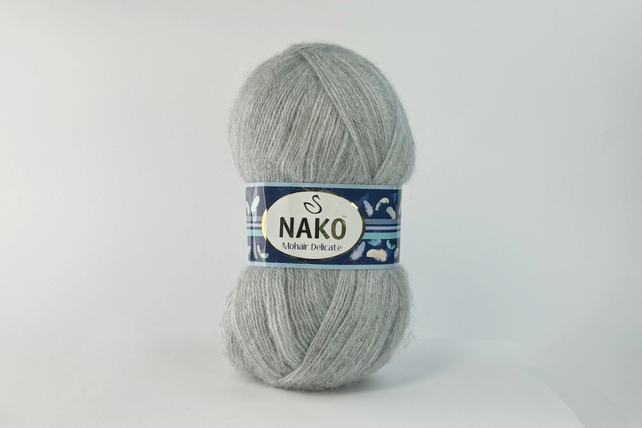 Пряжа Mohair Delikate 100гр/500м NAKO, сірий, 6128