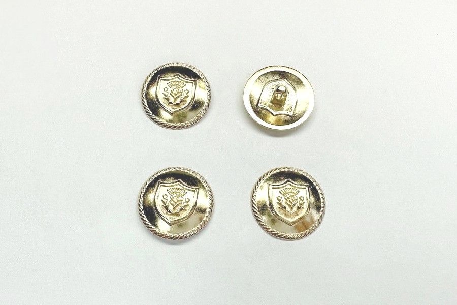 Гудзик металевий 15 мм Mertbutton, золото, SMB-405-23-gold