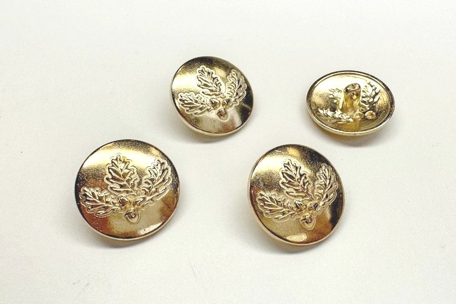Гудзик металевий 15 мм Mertbutton, золото, SMB-286-24-gold