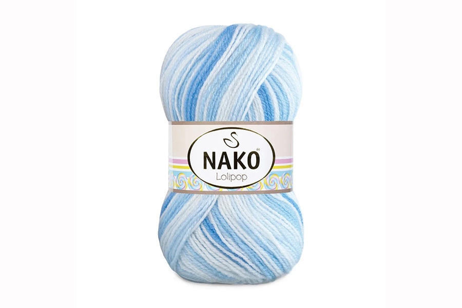 Пряжа Lolipop 100гр/230м NAKO, секційного фарбування, 80431