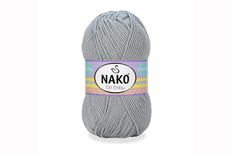 Пряжа Elit Baby 100гр/250м NAKO, сірий, 5378