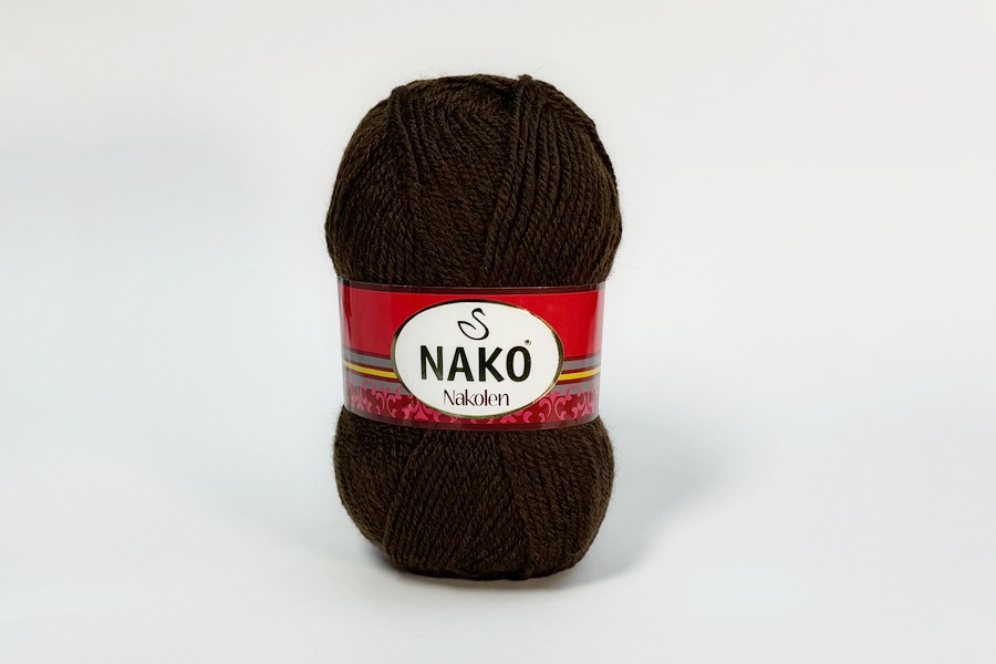 Пряжа 100гр/210м Nakolen, шоколадний, 1182