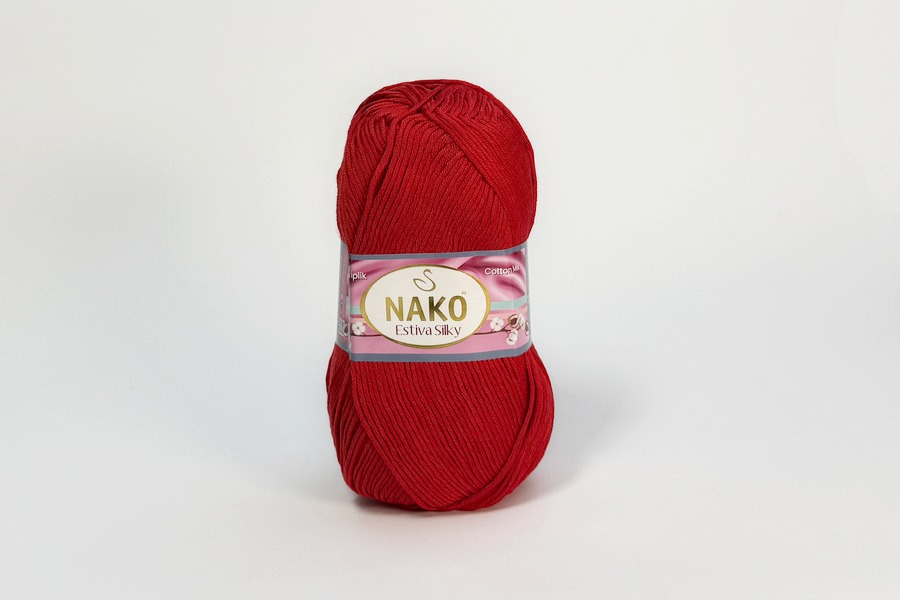 Пряжа Estiva Silky 100гр/224м NAKO, червоний, 6951