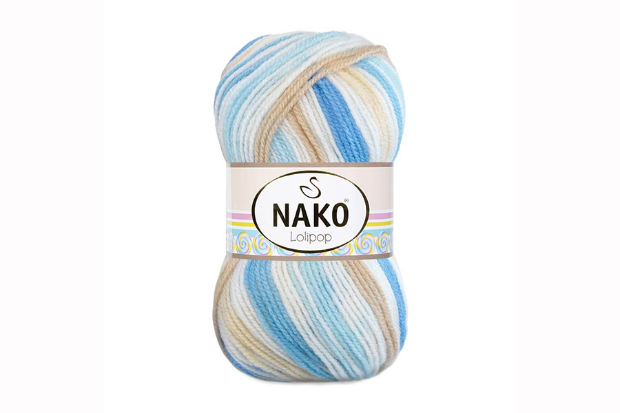 Пряжа Lolipop 100гр/230м NAKO, секційного фарбування, 80435