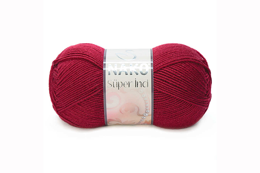 Пряжа Super inci 100гр/260м NAKO, малиновий, 3630