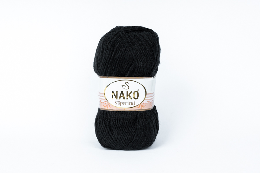 Пряжа Super inci 100гр/260м NAKO, чорний, 217