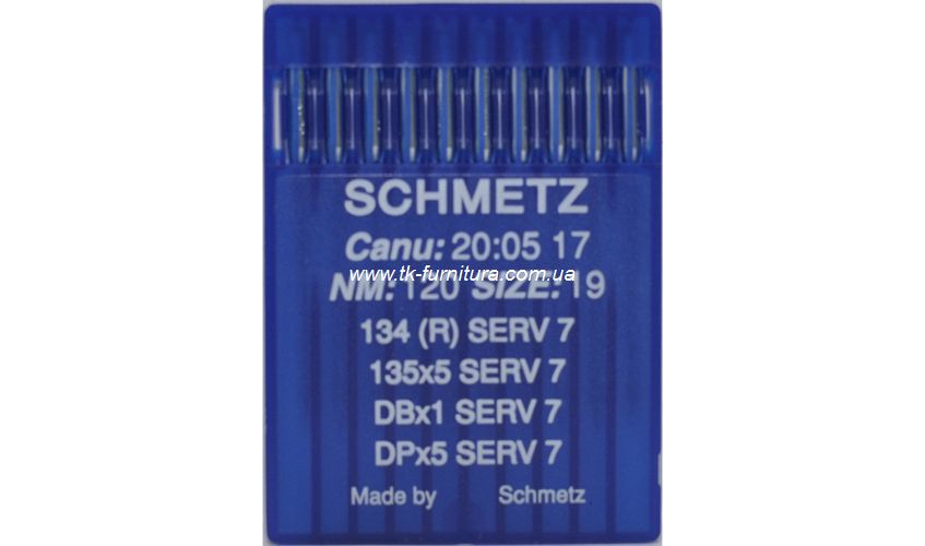 Голки №120 SCHMETZ універсальні, кругле стандартне вістря, DPx5