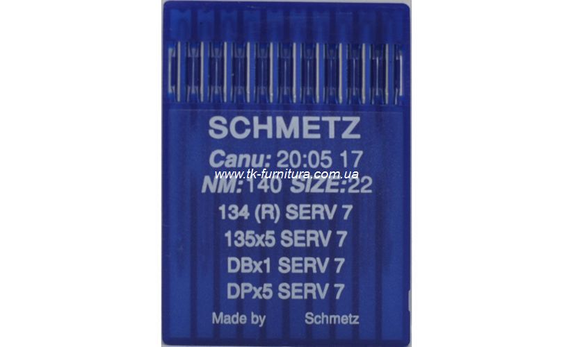 Голки №140 SCHMETZ універсальні, кругле стандартне вістря, DPx5