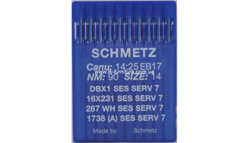 Голки №90 SCHMETZ універсальні, сферичне тонке вістря, DBx1 SES