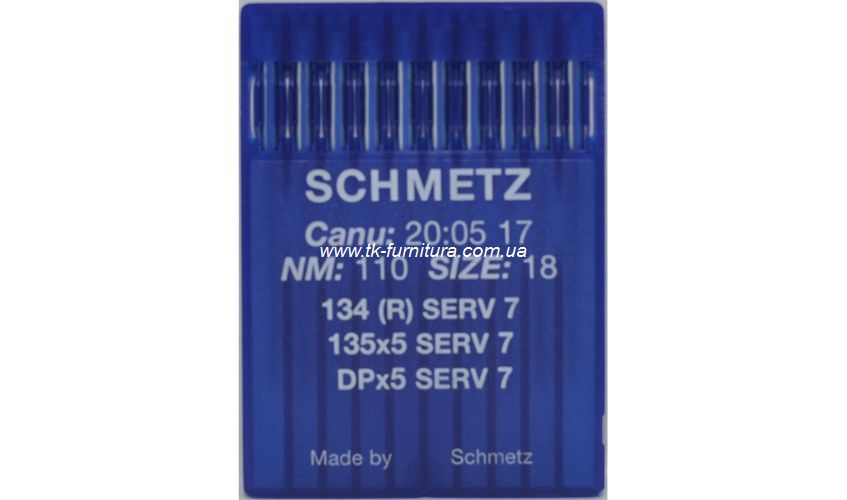 Голки №110 SCHMETZ універсальні, кругле стандартне вістря, DPx5