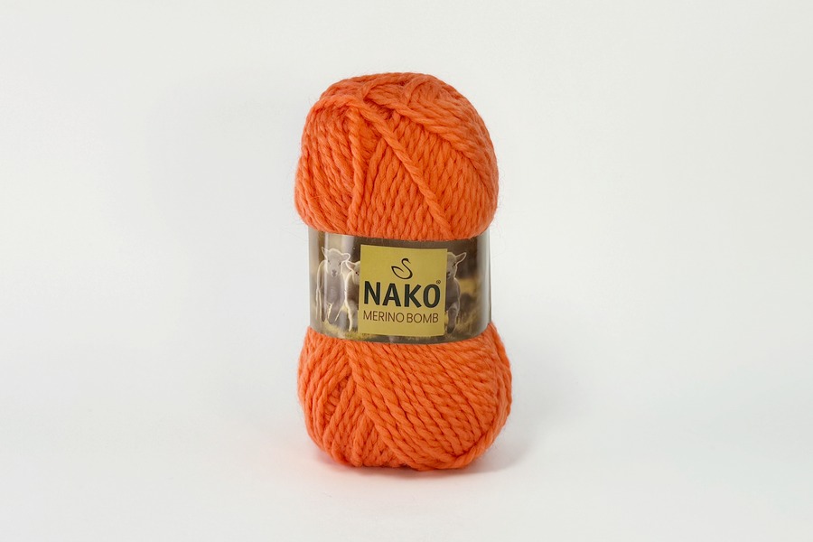 Пряжа Merino Bomb 100гр/120м NAKO, оранжевий, 115